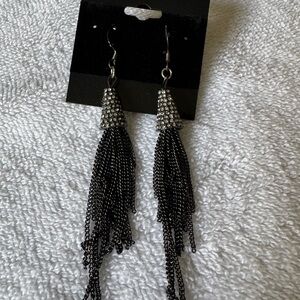Elegant Black Tassel Earrings